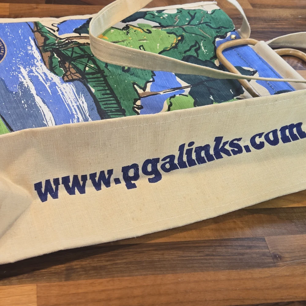 Vintage PGA Canvas Tote Bag - Artist Signed D. Hunt
